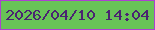 文字の大きさ：1、枠の色：ac41d0、背景の色：68c357、文字の色：4a2371 無料ブログパーツのブログ時計