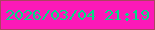 文字の大きさ：2、枠の色：ac4360、背景の色：fc19b8、文字の色：01dd86 無料ブログパーツのブログ時計
