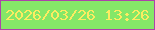 文字の大きさ：1、枠の色：ac43a9、背景の色：85e768、文字の色：fdec61 無料ブログパーツのブログ時計