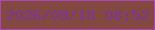 文字の大きさ：2、枠の色：ac44ba、背景の色：83483f、文字の色：7c3495 無料ブログパーツのブログ時計
