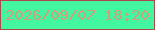 文字の大きさ：4、枠の色：ac474a、背景の色：42f7a0、文字の色：d09e7c 無料ブログパーツのブログ時計