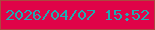 文字の大きさ：2、枠の色：ac483f、背景の色：e00348、文字の色：1eacb2 無料ブログパーツのブログ時計