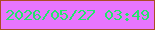 文字の大きさ：5、枠の色：ac4c26、背景の色：e875fe、文字の色：23e56c 無料ブログパーツのブログ時計