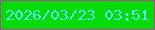 文字の大きさ：3、枠の色：ac4c94、背景の色：06da07、文字の色：58f3ef 無料ブログパーツのブログ時計