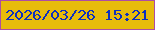 文字の大きさ：1、枠の色：ac4da4、背景の色：e7bc0b、文字の色：0d30be 無料ブログパーツのブログ時計