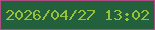 文字の大きさ：5、枠の色：ac4e82、背景の色：22613c、文字の色：98c03b 無料ブログパーツのブログ時計
