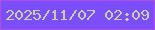 文字の大きさ：5、枠の色：ac4ee2、背景の色：7c4efa、文字の色：c7cfa4 無料ブログパーツのブログ時計