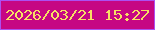 文字の大きさ：4、枠の色：ac50f1、背景の色：c60783、文字の色：f7df64 無料ブログパーツのブログ時計