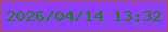 文字の大きさ：2、枠の色：ac514e、背景の色：8e3ef5、文字の色：17870b 無料ブログパーツのブログ時計