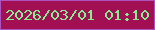 文字の大きさ：4、枠の色：ac53bf、背景の色：a30f53、文字の色：85ee8e 無料ブログパーツのブログ時計