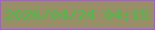 文字の大きさ：4、枠の色：ac53f6、背景の色：988e67、文字の色：46be43 無料ブログパーツのブログ時計