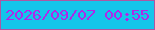 文字の大きさ：3、枠の色：ac57a3、背景の色：14c5ea、文字の色：b027e8 無料ブログパーツのブログ時計