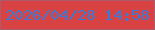 文字の大きさ：4、枠の色：ac5b6e、背景の色：d84243、文字の色：3c7bd5 無料ブログパーツのブログ時計