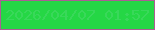 文字の大きさ：1、枠の色：ac5d94、背景の色：25d745、文字の色：39d85a 無料ブログパーツのブログ時計