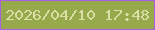 文字の大きさ：4、枠の色：ac5de7、背景の色：97aa4b、文字の色：dcdfa5 無料ブログパーツのブログ時計