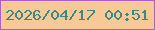 文字の大きさ：5、枠の色：ac5fc9、背景の色：f6c997、文字の色：3b8887 無料ブログパーツのブログ時計