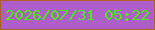 文字の大きさ：1、枠の色：ac6025、背景の色：ae5ec9、文字の色：45f100 無料ブログパーツのブログ時計