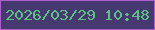 文字の大きさ：3、枠の色：ac60cf、背景の色：453970、文字の色：5bc186 無料ブログパーツのブログ時計