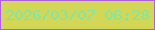 文字の大きさ：5、枠の色：ac61db、背景の色：d2d755、文字の色：82e4a7 無料ブログパーツのブログ時計