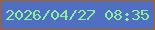 文字の大きさ：5、枠の色：ac620f、背景の色：506fc3、文字の色：8bf098 無料ブログパーツのブログ時計