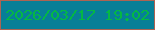 文字の大きさ：4、枠の色：ac6352、背景の色：077f97、文字の色：04b844 無料ブログパーツのブログ時計