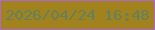 文字の大きさ：4、枠の色：ac67d1、背景の色：a1821c、文字の色：63815f 無料ブログパーツのブログ時計