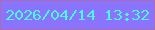 文字の大きさ：1、枠の色：ac6cb0、背景の色：8b74fd、文字の色：47faee 無料ブログパーツのブログ時計
