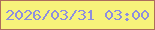 文字の大きさ：5、枠の色：ac6d5c、背景の色：f7f37b、文字の色：8e8edf 無料ブログパーツのブログ時計