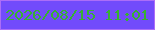 文字の大きさ：5、枠の色：ac6df7、背景の色：724bfb、文字の色：37b033 無料ブログパーツのブログ時計