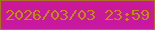 文字の大きさ：5、枠の色：ac6f23、背景の色：c8189c、文字の色：bf8e09 無料ブログパーツのブログ時計