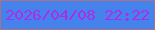 文字の大きさ：2、枠の色：ac6f88、背景の色：4682eb、文字の色：aa2ee9 無料ブログパーツのブログ時計