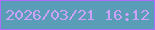 文字の大きさ：1、枠の色：ac6ffd、背景の色：5a9db6、文字の色：cca2f8 無料ブログパーツのブログ時計