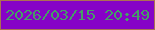 文字の大きさ：3、枠の色：ac7053、背景の色：8603c7、文字の色：459e66 無料ブログパーツのブログ時計