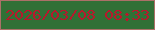 文字の大きさ：3、枠の色：ac7068、背景の色：317036、文字の色：b8182c 無料ブログパーツのブログ時計