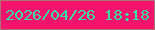 文字の大きさ：5、枠の色：ac7373、背景の色：f5146d、文字の色：3ddda2 無料ブログパーツのブログ時計