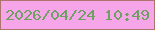文字の大きさ：2、枠の色：ac746d、背景の色：f7a5e9、文字の色：709f63 無料ブログパーツのブログ時計