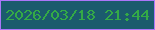 文字の大きさ：3、枠の色：ac76f9、背景の色：1b5b6d、文字の色：34aa46 無料ブログパーツのブログ時計