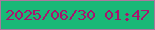 文字の大きさ：1、枠の色：ac779e、背景の色：19b877、文字の色：a9136d 無料ブログパーツのブログ時計
