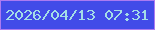 文字の大きさ：4、枠の色：ac7af1、背景の色：424be8、文字の色：a4dde7 無料ブログパーツのブログ時計