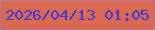 文字の大きさ：2、枠の色：ac7ba9、背景の色：dc694d、文字の色：3538e9 無料ブログパーツのブログ時計