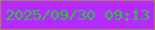 文字の大きさ：5、枠の色：ac7c60、背景の色：b52bfd、文字の色：23ca30 無料ブログパーツのブログ時計
