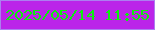 文字の大きさ：3、枠の色：ac7ef0、背景の色：bb24e9、文字の色：0eec11 無料ブログパーツのブログ時計