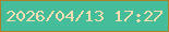 文字の大きさ：2、枠の色：ac7f2b、背景の色：45bc9a、文字の色：feddb1 無料ブログパーツのブログ時計
