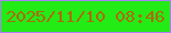 文字の大きさ：1、枠の色：ac7ffe、背景の色：23eb16、文字の色：ab6b0d 無料ブログパーツのブログ時計