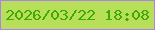 文字の大きさ：3、枠の色：ac80ee、背景の色：b7df59、文字の色：43a802 無料ブログパーツのブログ時計