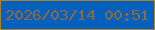 文字の大きさ：4、枠の色：ac8228、背景の色：0361bd、文字の色：8d6b3b 無料ブログパーツのブログ時計