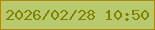 文字の大きさ：3、枠の色：ac890f、背景の色：b9c96e、文字の色：7e8302 無料ブログパーツのブログ時計