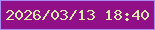 文字の大きさ：2、枠の色：ac8af4、背景の色：911088、文字の色：dde9ad 無料ブログパーツのブログ時計