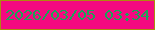 文字の大きさ：5、枠の色：ac8b0e、背景の色：f40a80、文字の色：1aa458 無料ブログパーツのブログ時計