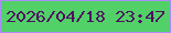 文字の大きさ：2、枠の色：ac8bfa、背景の色：51d167、文字の色：4e1162 無料ブログパーツのブログ時計